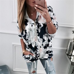 Rogi Oversize bluzy z kapturem bluza z kapturem damskie 2019 luźna bluza z kapturem bluza z kapturem bluza kwiatowy Print znosić