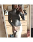 GIGOGOU gruby sweter z golfem ciepłe kobiety jesień zima z dzianiny Pull Femme wysoka elastyczność miękkie kobiece swetry sweter