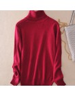 Kaszmirowy sweter dla kobiet z golfem miękki ciepły modny oryginalny z długim rękawem luźny