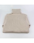 GIGOGOU gruby sweter z golfem ciepłe kobiety jesień zima z dzianiny Pull Femme wysoka elastyczność miękkie kobiece swetry sweter