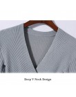 Sexy zima sweter z dzianiny V Neck sweter kaszmirowy sweter kobiet 2018 kobiety swetry i pulowery jesień sweter z długim rękawem