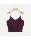 Feitong Sexy kobiety Crop bluzki w paski Tie powrót Cami na co dzień Spaghetti pasek łuk kamizelka węzeł przycięte Tank Tops kam