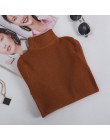 GIGOGOU jesień zima kobiety swetry sweter z dzianiny elastyczność Casual Jumper moda Slim z golfem ciepłe damskie swetry