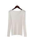 Jesień V Neck sweter z dzianiny moda damska swetry 2018 zima topy dla kobiet sweter Jumper Pull Femme Hiver Truien Dames