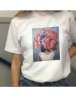 Lato nowy estetyczne koszulka sexy kwiat drukowanie Harajuku koszula z krótkim rękawem T-shirt moda na co dzień kobiet T-shirt t