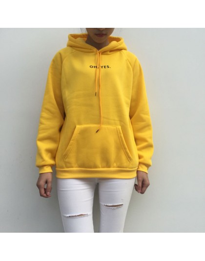 Nowy 2018 moda sztruks długie rękawy Oh tak list drukowanie Harajuku dziewczyna światło żółty swetry topy O-neck kobieta sweter