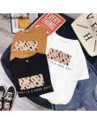 Hirsionsan Leopard druku koszulki z krótkim rękawem kobiety 2019 wiosna lato Hot Tees na co dzień z krótkim rękawem z krótkim rę