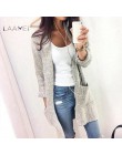 Laamei 2018 jesień zima moda damska z długim rękawem luźny dzianinowy kardigan sweter z dzianiny kobieta sweter Pull Femme