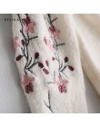 Rejina pyo kobiety biały kwiatowy haft dzianiny sweter kobiet luźne O-neck wygodne sweter 2019 wiosna nowy nabytek