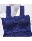 Najnowszy koronki kamizelka bez rękawów seksowny damski szydełkowany Tank Tops bluzka biustonosz Bralette Lady moda Cami Crop To