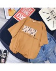 Hirsionsan Leopard druku koszulki z krótkim rękawem kobiety 2019 wiosna lato Hot Tees na co dzień z krótkim rękawem z krótkim rę