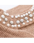 2018 jesień szczupła perły różowy sweter kobiet Halter dzianinowy sweter sweter Sexy zima topy Slim V Neck z długim rękawem swet