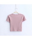 W stylu Vintage uszy z drewna O neck koszulka z krótkim rękawem 2018 nowa kobieta Slim Fit t shirt mocno tee lato Retro topy 6 k