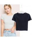 W stylu Vintage uszy z drewna O neck koszulka z krótkim rękawem 2018 nowa kobieta Slim Fit t shirt mocno tee lato Retro topy 6 k