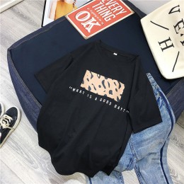 Hirsionsan Leopard druku koszulki z krótkim rękawem kobiety 2019 wiosna lato Hot Tees na co dzień z krótkim rękawem z krótkim rę