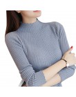 Sprzedaż 2019 wiosna kobiety panie z długim rękawem z golfem slim fit z dzianiny cienki sweter top femme koreański pociągnij moc