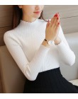 Sprzedaż 2019 wiosna kobiety panie z długim rękawem z golfem slim fit z dzianiny cienki sweter top femme koreański pociągnij moc