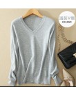 Sweter z dekoltem w serek, kobiety moda jesień kaszmiru wełny dzianiny sweter z dekoltem w serek, solidna Slim Sexy swetry płasz