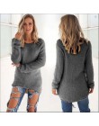 2018 jesień zima sweter z dzianiny kobiet sweter O Neck z długim rękawem kobiet luźne Plus Size ciepły sweter kobiet długi swete