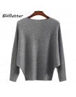 BHflutter sweter kobiety Slash Neck z dzianiny zimowe swetry topy kobiet Batwing Cashmere Casual swetry Jumper Pull Femme 2018