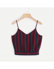 Feitong Sexy kobiety Crop bluzki w paski Tie powrót Cami na co dzień Spaghetti pasek łuk kamizelka węzeł przycięte Tank Tops kam