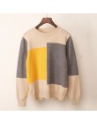 Nowy Multicolor jesień zima kobiety sweter O-Neck sweter z dzianiny góry luźne dorywczo ciepłe Femme sweter