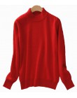 Kobiet kaszmirowy elastyczna jesień zima pół golfem swetry i pulowery sweter z wełny szczupła mocno najniższy dziergany sweter