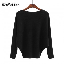 BHflutter sweter kobiety Slash Neck z dzianiny zimowe swetry topy kobiet Batwing Cashmere Casual swetry Jumper Pull Femme 2018