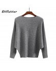 BHflutter sweter kobiety Slash Neck z dzianiny zimowe swetry topy kobiet Batwing Cashmere Casual swetry Jumper Pull Femme 2018