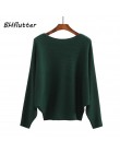 BHflutter sweter kobiety Slash Neck z dzianiny zimowe swetry topy kobiet Batwing Cashmere Casual swetry Jumper Pull Femme 2018