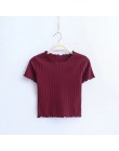 W stylu Vintage uszy z drewna O neck koszulka z krótkim rękawem 2018 nowa kobieta Slim Fit t shirt mocno tee lato Retro topy 6 k