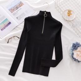 Sweter z golfem koreański kobiet swetry 2018 zima topy dla kobiet sweter jesień sweter z dzianiny sweter Pull Femme