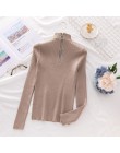 Sweter z golfem koreański kobiet swetry 2018 zima topy dla kobiet sweter jesień sweter z dzianiny sweter Pull Femme