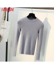 Tangada kobiety sweter z długim rękawem Jumper jesień zima modna sweter błyszczące swetry 2018 koreański styl dzianina Pull Femm