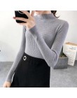 2018 jesień zima kobiety swetry sweter z dzianiny elastyczność Casual Jumper moda Slim z golfem ciepłe damskie swetry czarny