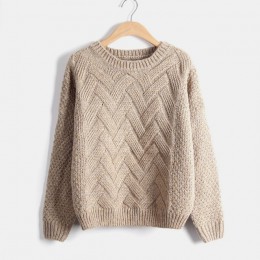 Zima O-neck sweter damski koszulka kobieta moherowe dzianiny skręcone grube ciepły damski sweter 2019 College sweter kobiet różo
