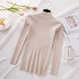 Nowych kobiet sweter z golfem kobiet sweter z dzianiny w stylu casual kobiety zima topy koreański swetry moda 2018 kobiety swete