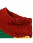 Kenancy Rainbow kolorowe paski drukuj kobiety Casual swetry jesień moda golf z dzianiny luźne swetry Jumper Pull Femme