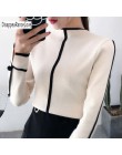 Sweter kobiet miękkie koreański styl Skinny zima sweter z golfem kobiety Bodycon podstawowe swetry z długim rękawem Pull Femme p