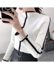 Sweter kobiet miękkie koreański styl Skinny zima sweter z golfem kobiety Bodycon podstawowe swetry z długim rękawem Pull Femme p