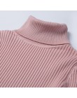 Jesień zima gruby sweter kobiet z dzianiny żebrowane swetry sweter z długim rękawem z golfem szczupła sweter z miękkiej ciepłe P