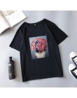 Lato nowy estetyczne koszulka sexy kwiat drukowanie Harajuku koszula z krótkim rękawem T-shirt moda na co dzień kobiet T-shirt t