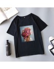 Lato nowy estetyczne koszulka sexy kwiat drukowanie Harajuku koszula z krótkim rękawem T-shirt moda na co dzień kobiet T-shirt t