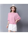 Rękaw Batwing luźne jesień kobiet sweter sweter żółty dzianiny moda kobiet Pull New Arrival paski swetry i pullovery