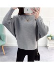 Rękaw Batwing luźne jesień kobiet sweter sweter żółty dzianiny moda kobiet Pull New Arrival paski swetry i pullovery