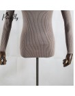 PEONFLY jesień elastyczna swetry na długi rękaw kobiet sweter z golfem kobiet swetry Jumper Streetwear dzianinowe bluzki czarny 