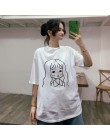 Lato kobiety cartoon druku T Shirt na co dzień chłopak tshirt Harajuku ponadgabarytowych graficzne śmieszne koszulki damskie str