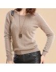Krawiec owce 2019 sweter z wełny kaszmirowej kobiety stałe kolorowy pulower o-neck sweter kobiet z długim rękawem swetry z dzian
