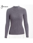 Yanueun koreański moda damska swetry z dzianiny golfem koszulka męska z długim rękawem rozciągnięte stałe sweter topy 2016 jesie