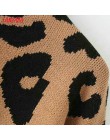 Tangada kobiety leopard sweter z dzianiny zima zwierząt drukuj zima gruby z długim rękawem swetry damskie casual topy 2X05